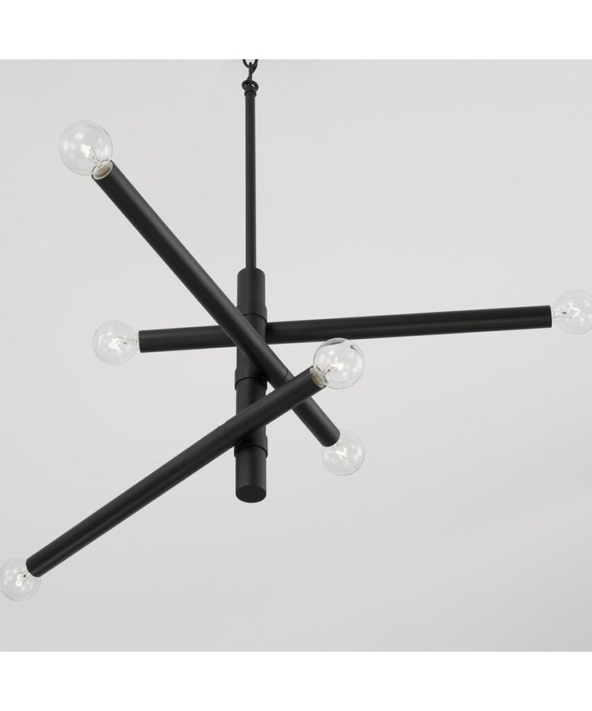 Lechonia Matte Black Multi Arm Modern Chandelier – image 3