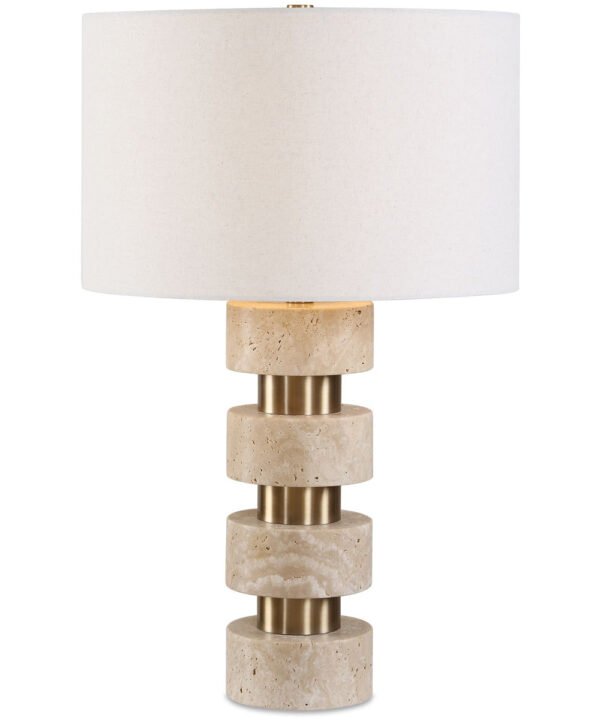 Havdata Layered Travertine Table Lamp