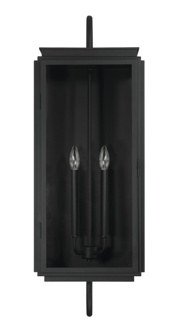 Frantato Four Bulb Long Black Lantern Outdoor Wall Light