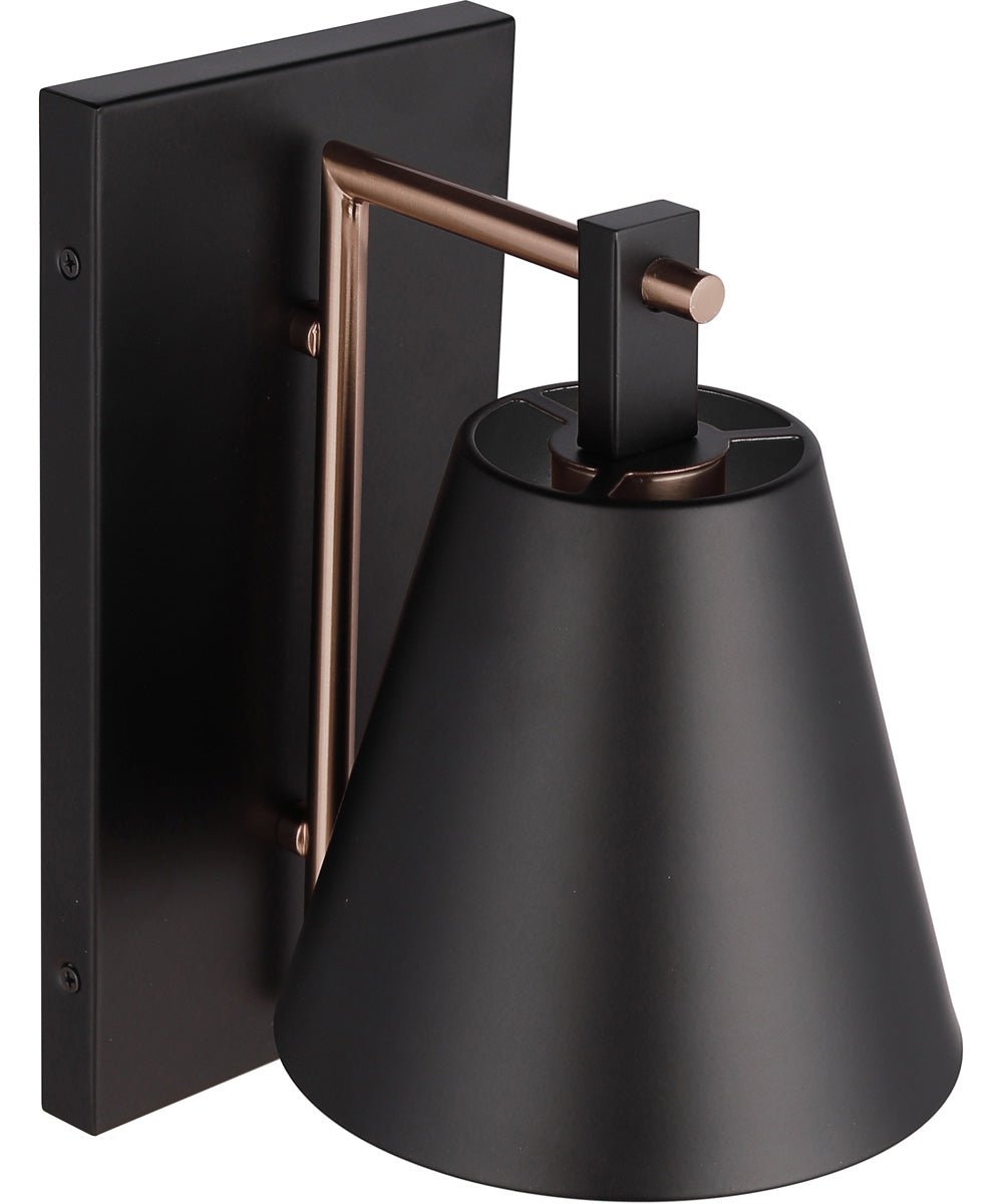 Onanì Black Metal Hood Brass Detail Wall Sconce – image 2
