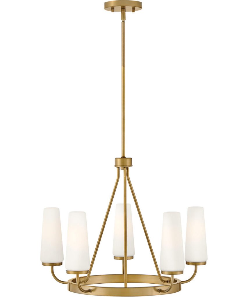Leonidio Opal Conical Glass Gold Chandelier