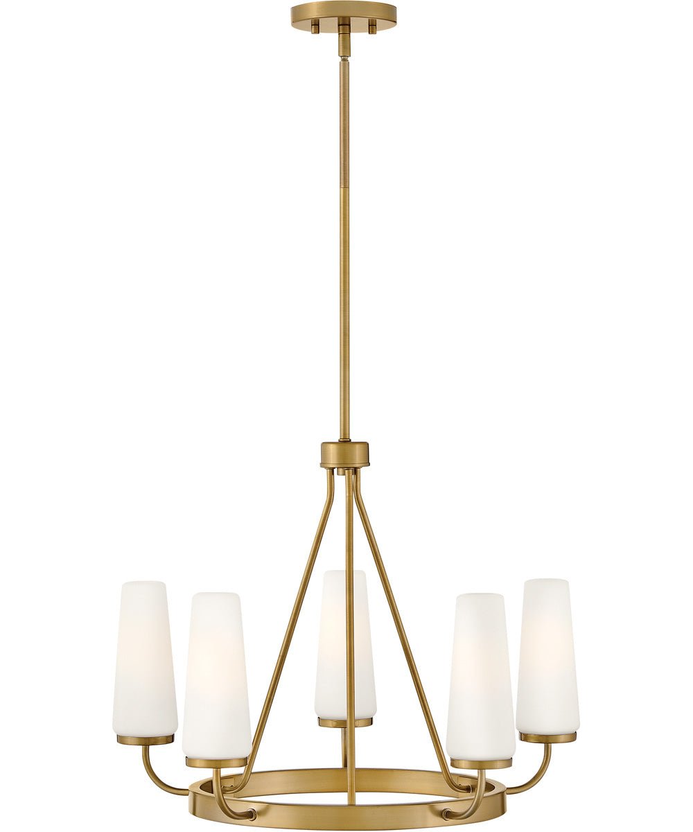 Leonidio Opal Conical Glass Gold Chandelier