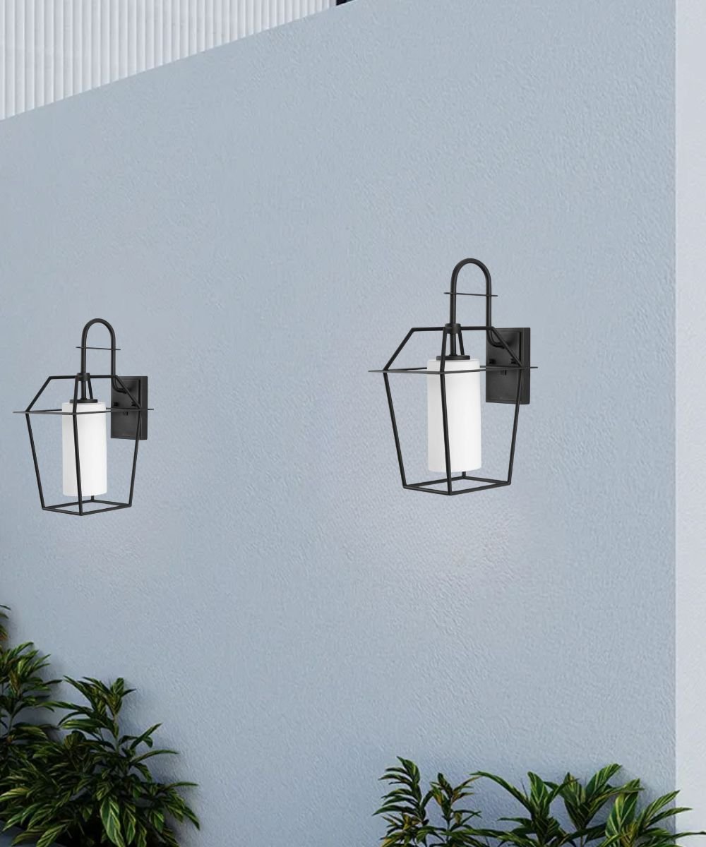 Livaniana Open Framed Opal Glass Cylinder Outdoor Wall Light – image 3