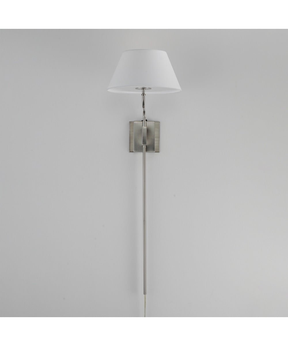 Salema Long Body Large Fabric Shade Polished Nickel Wall Sconce – image 2