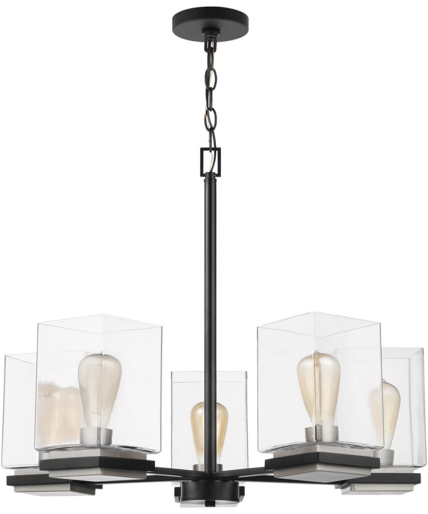Limoux Cross Arm Black Glass Chandelier