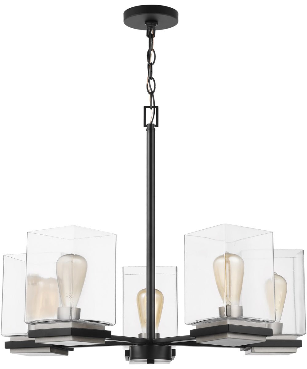 Limoux Cross Arm Black Glass Chandelier