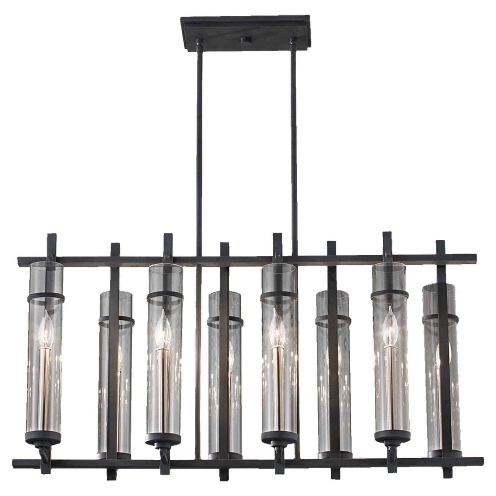 Gabes Clear Glass Iron Linear Chandelier