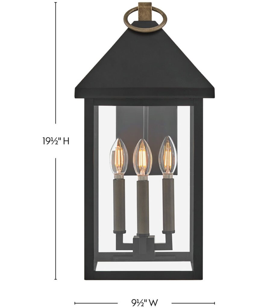 Stalos Three Candle Roof Black Lantern Outdoor Wall Light – image 2