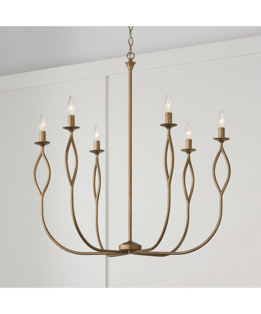 Banyuls Curved Arm Gold Chandelier – image 2