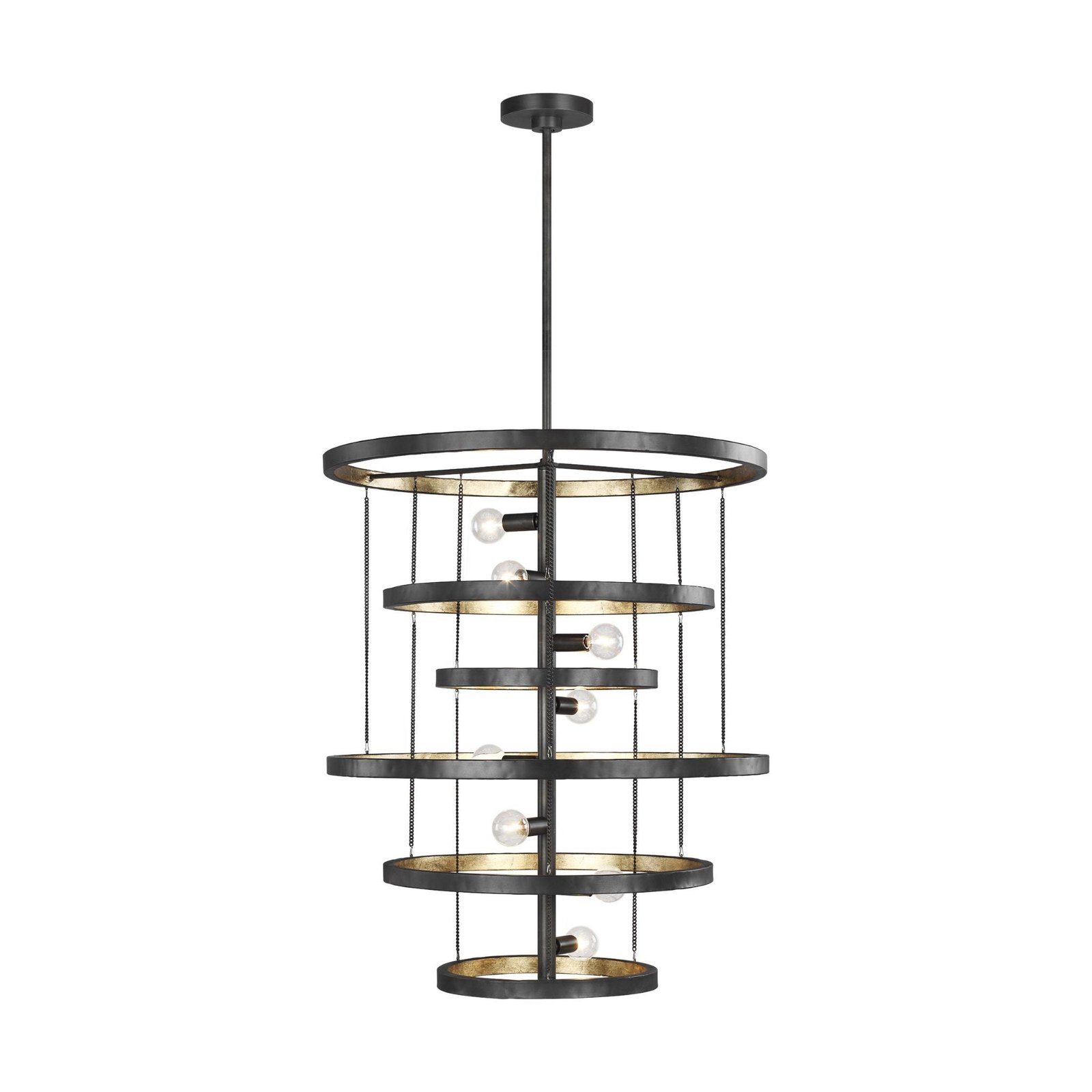 Elantxobe Antiqued Iron Ring Eight Light Chandelier