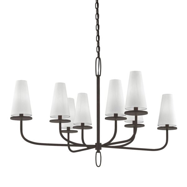Mangana Hammered Iron Shade Eight Arm Chandelier