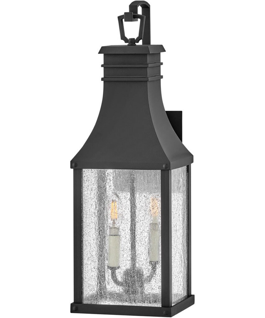 Noragugume Hanger Ring Long Black Lantern Outdoor Wall Light