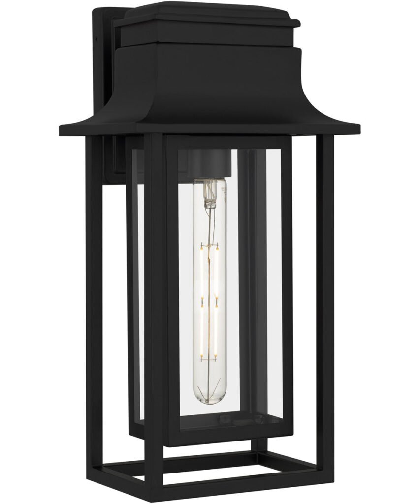 Bortigali Roof Black Square Lantern Outdoor Wall Light