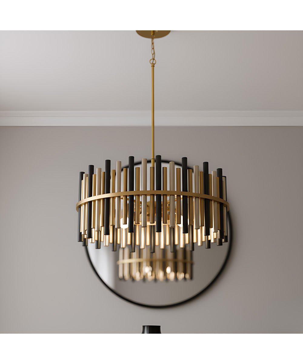 Asprovalta Brushed Gold Rod Drum Chandelier – image 2