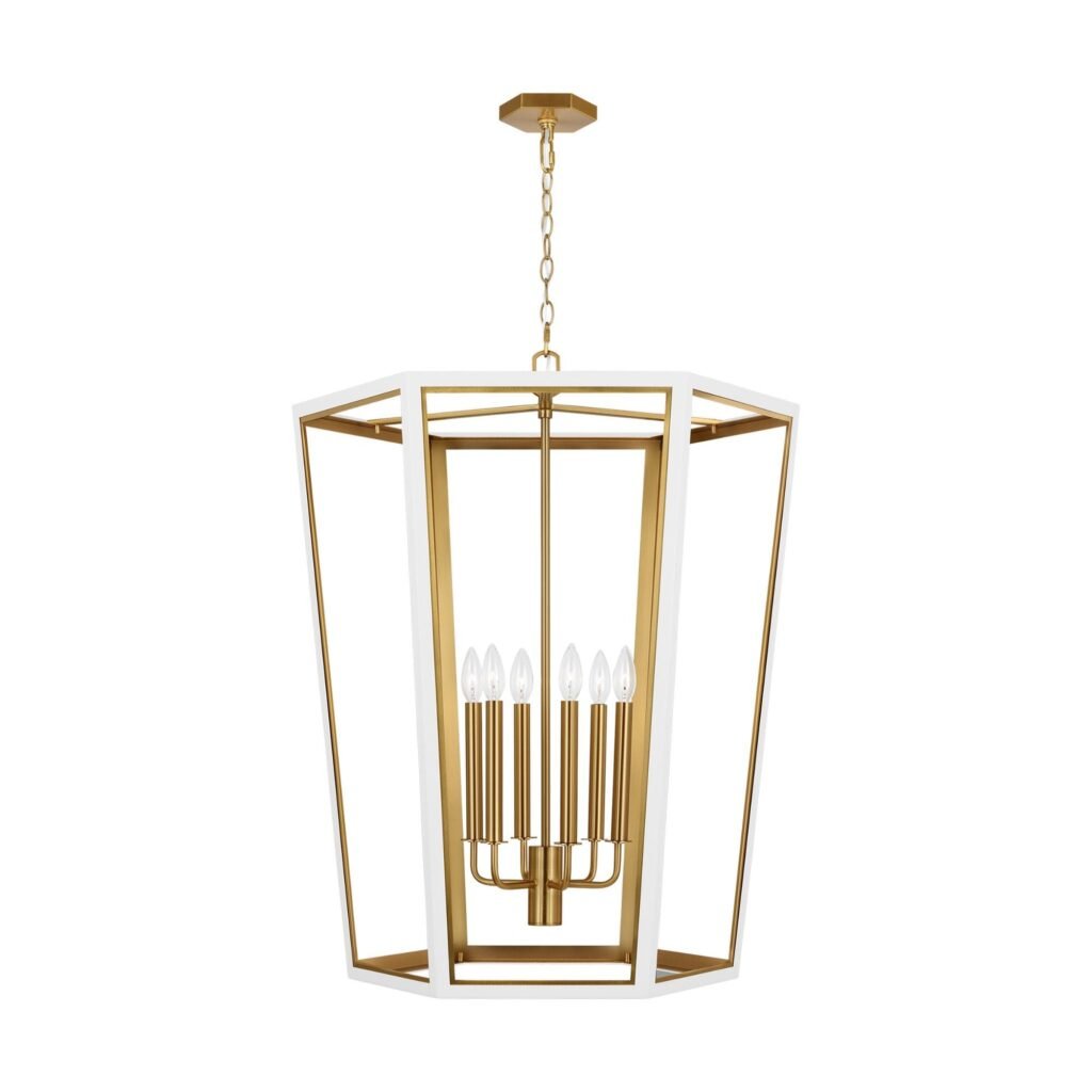 Nabeul Matte White Large Lantern Chandelier