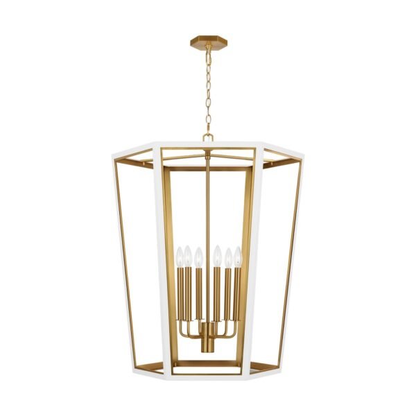 Nabeul Matte White Large Lantern Chandelier