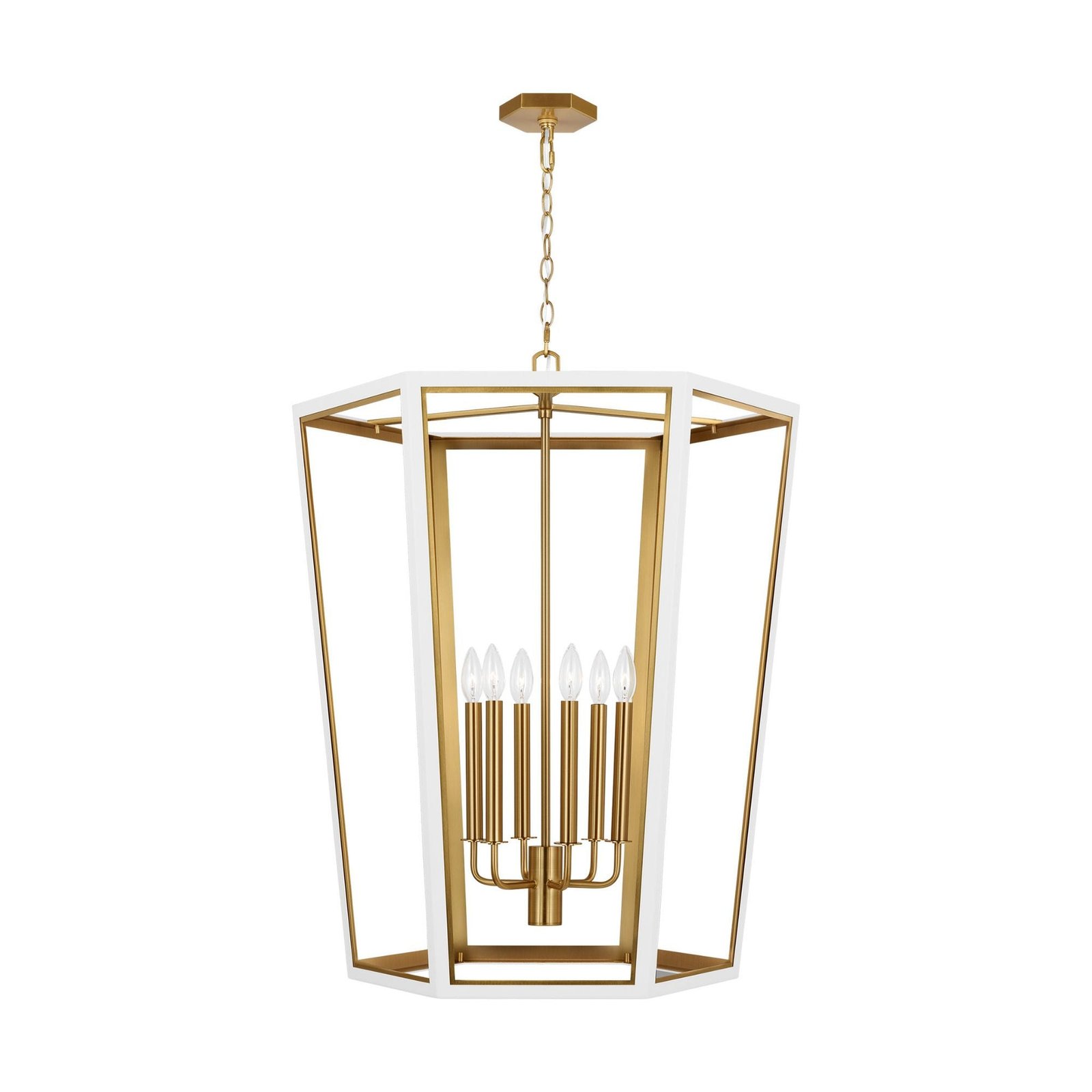 Nabeul Matte White Large Lantern Chandelier
