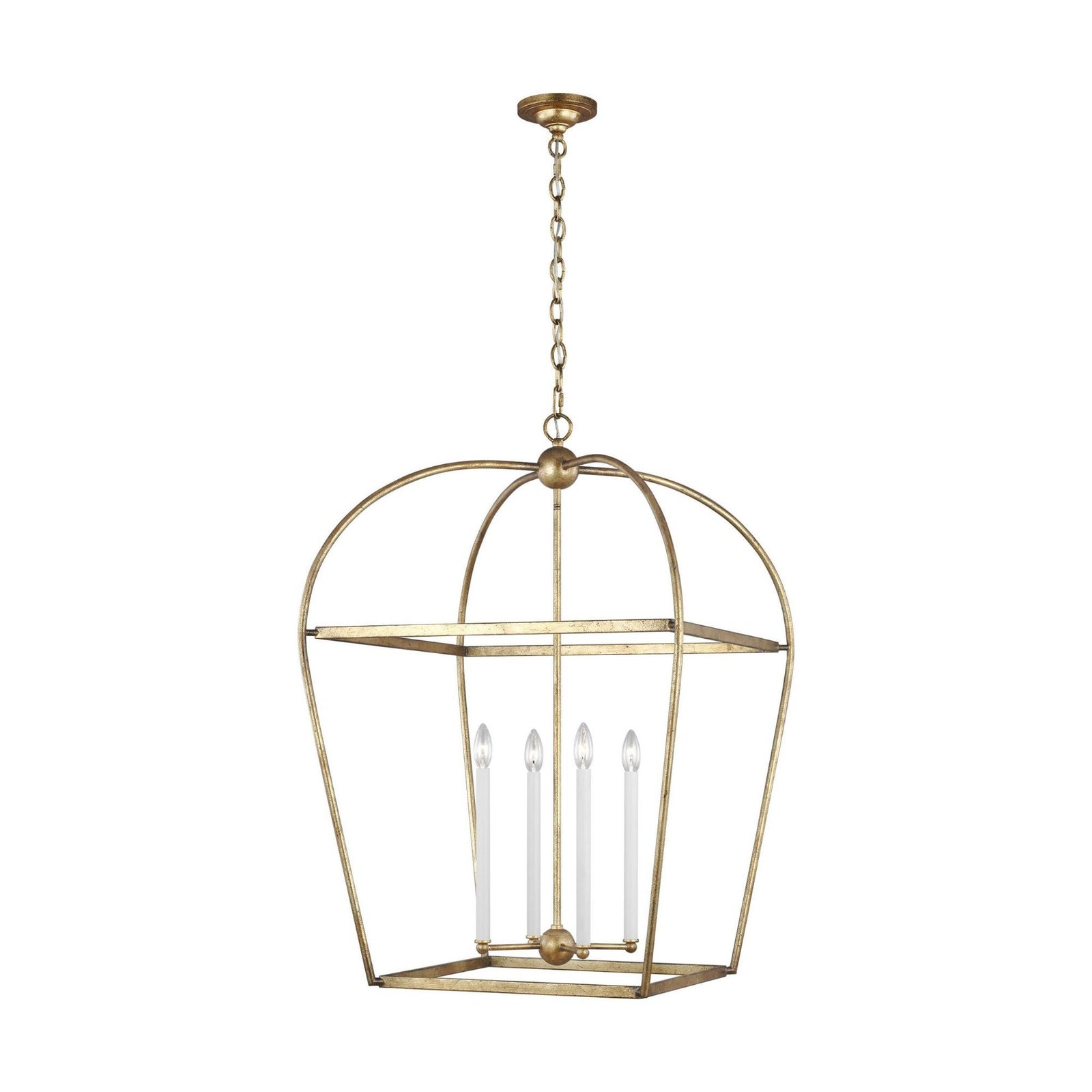 Lukova Antique Gold Leaf Large Lantern Chandelier