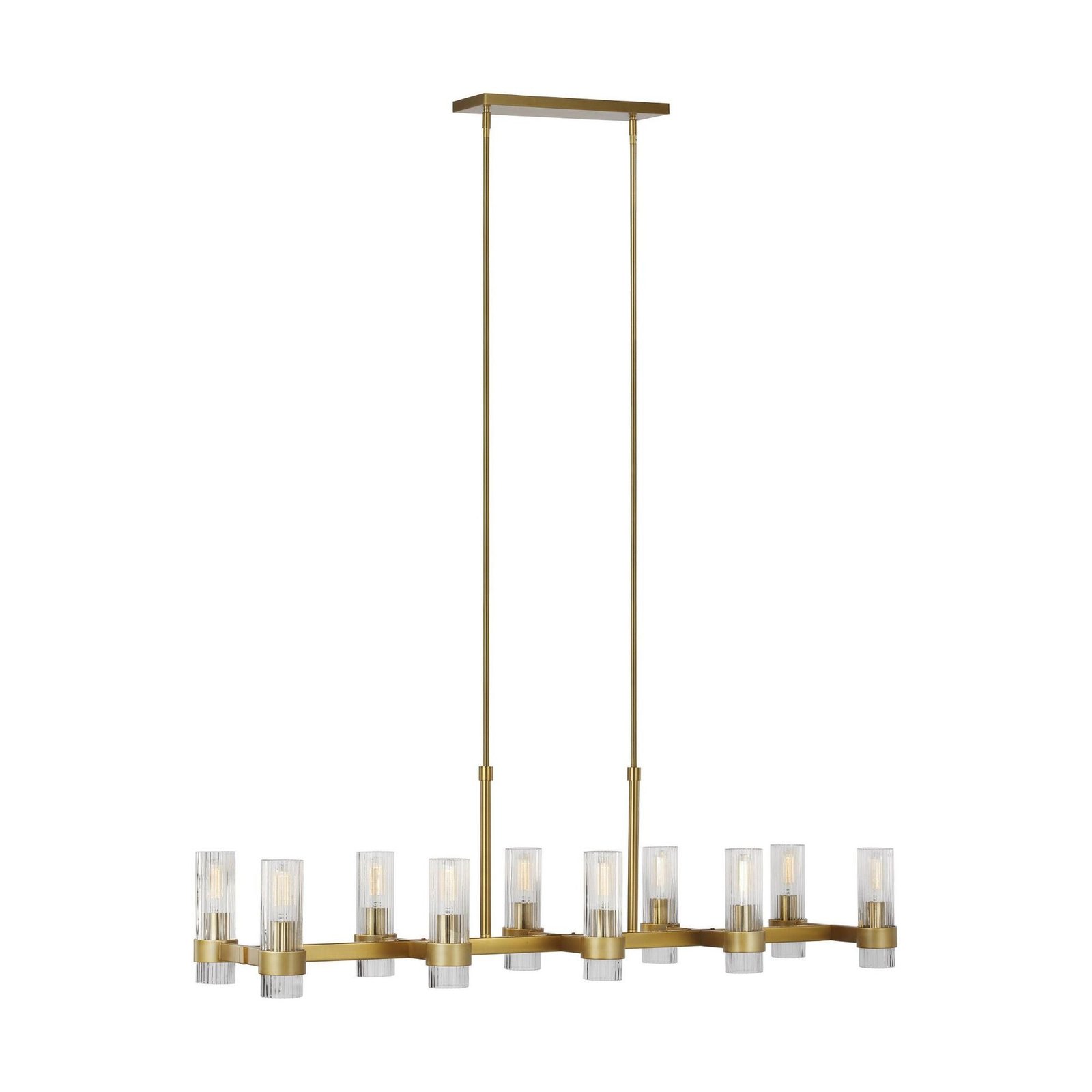 Sousse Clear Glass Brass Linear Chandelier