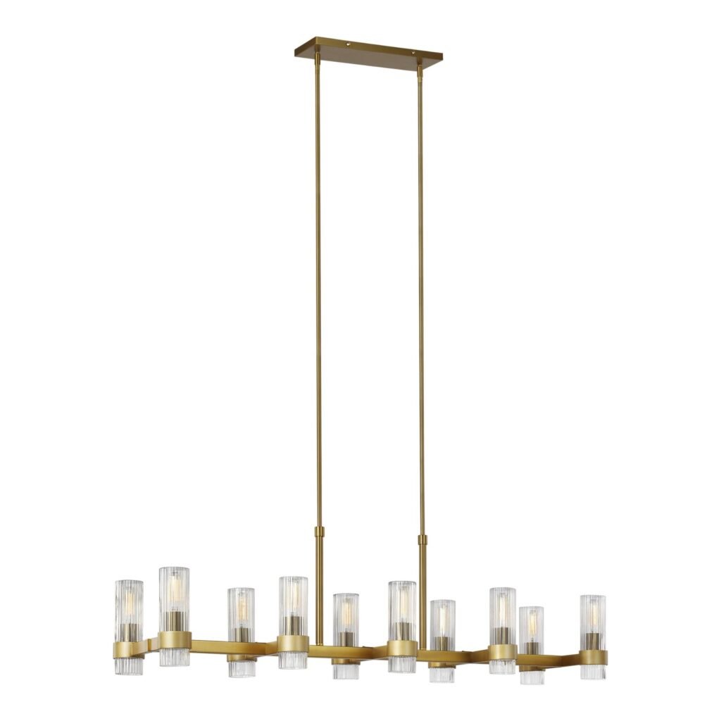 Sousse Clear Glass Brass Linear Chandelier – image 2