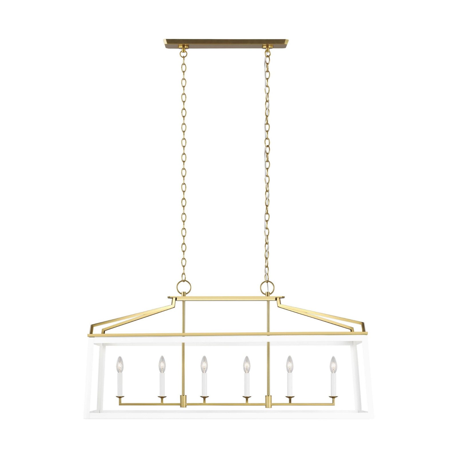 Hondarribia Matte White Linear Lantern Chandelier