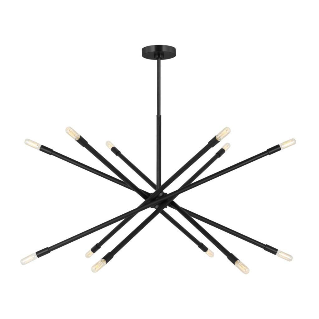 Bermeo Matte Black Ten Two Light Modern Chandelier