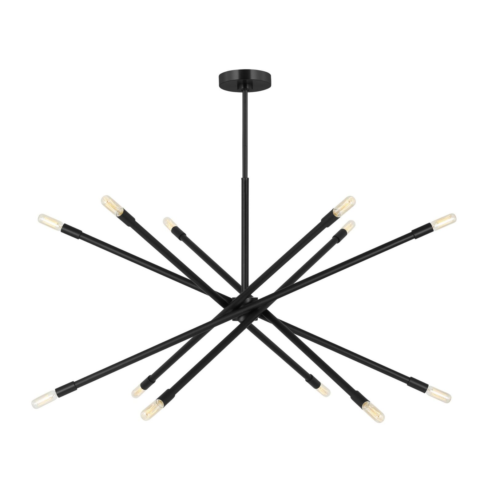 Bermeo Matte Black Ten Two Light Modern Chandelier
