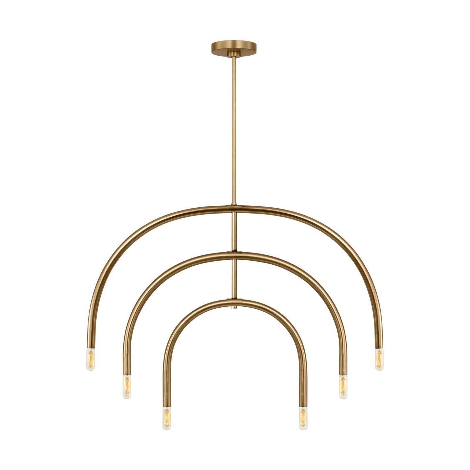 Mundaka Satin Brass Arched Six Light Chandelier