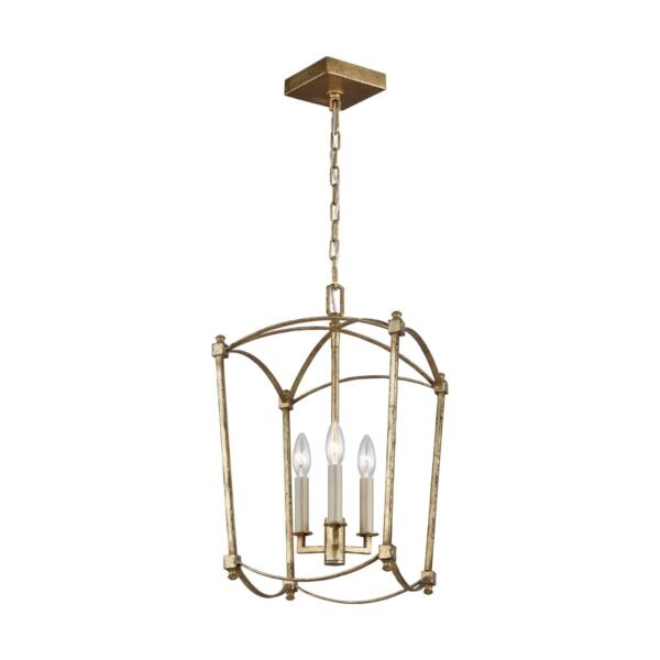 Totana Antique Gold Leaf Mini Lantern Pendant