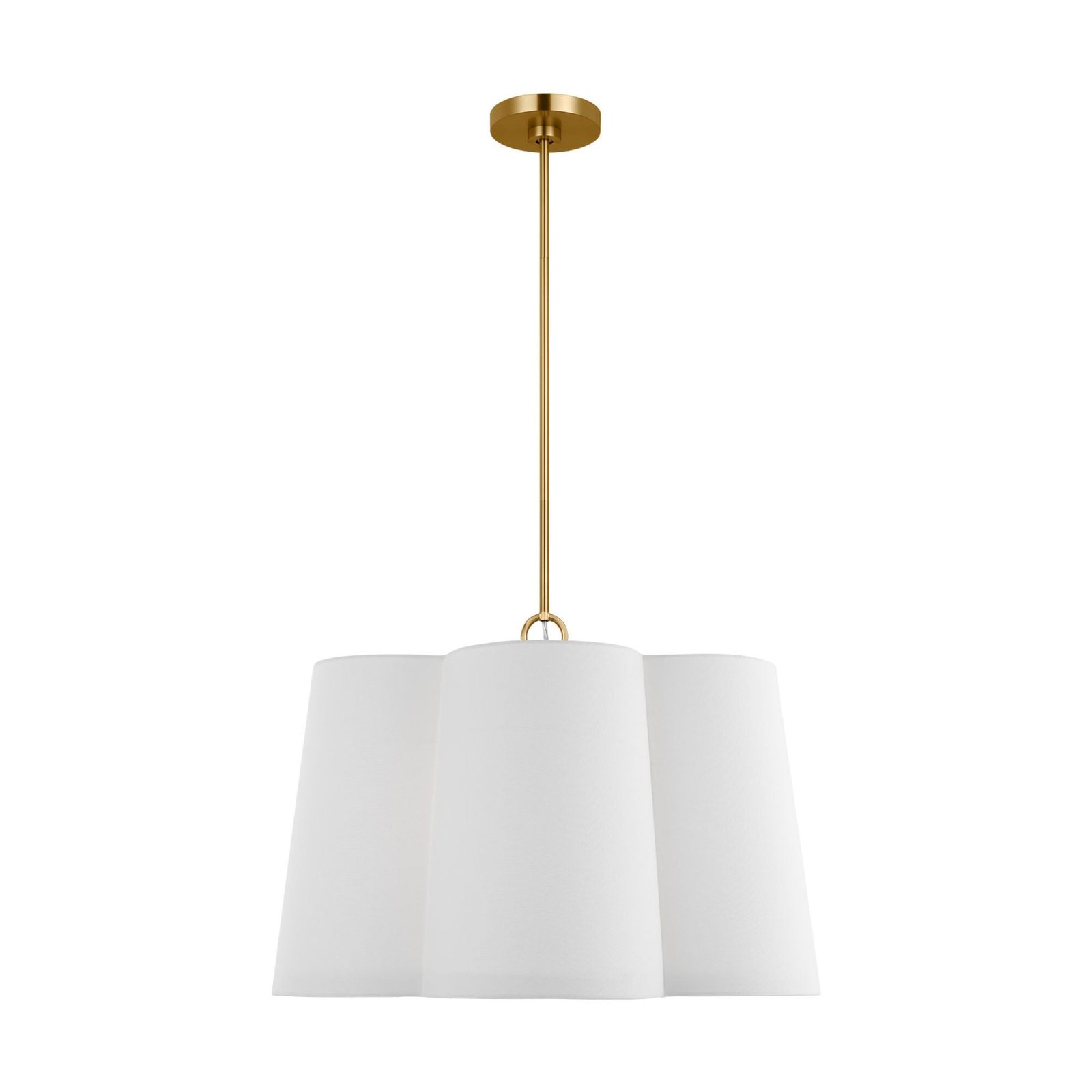 Kolan Brass Linen Shade Four Socket Pendant