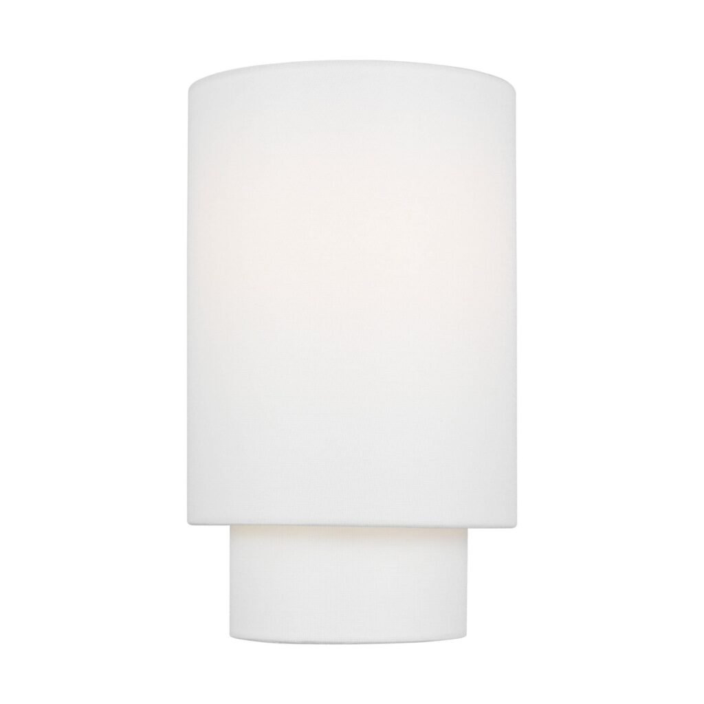 Valledoria Cylinder Linen Shade Double Light Nickel Wall Sconce