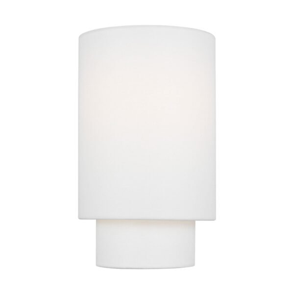 Valledoria Cylinder Linen Shade Double Light Nickel Wall Sconce