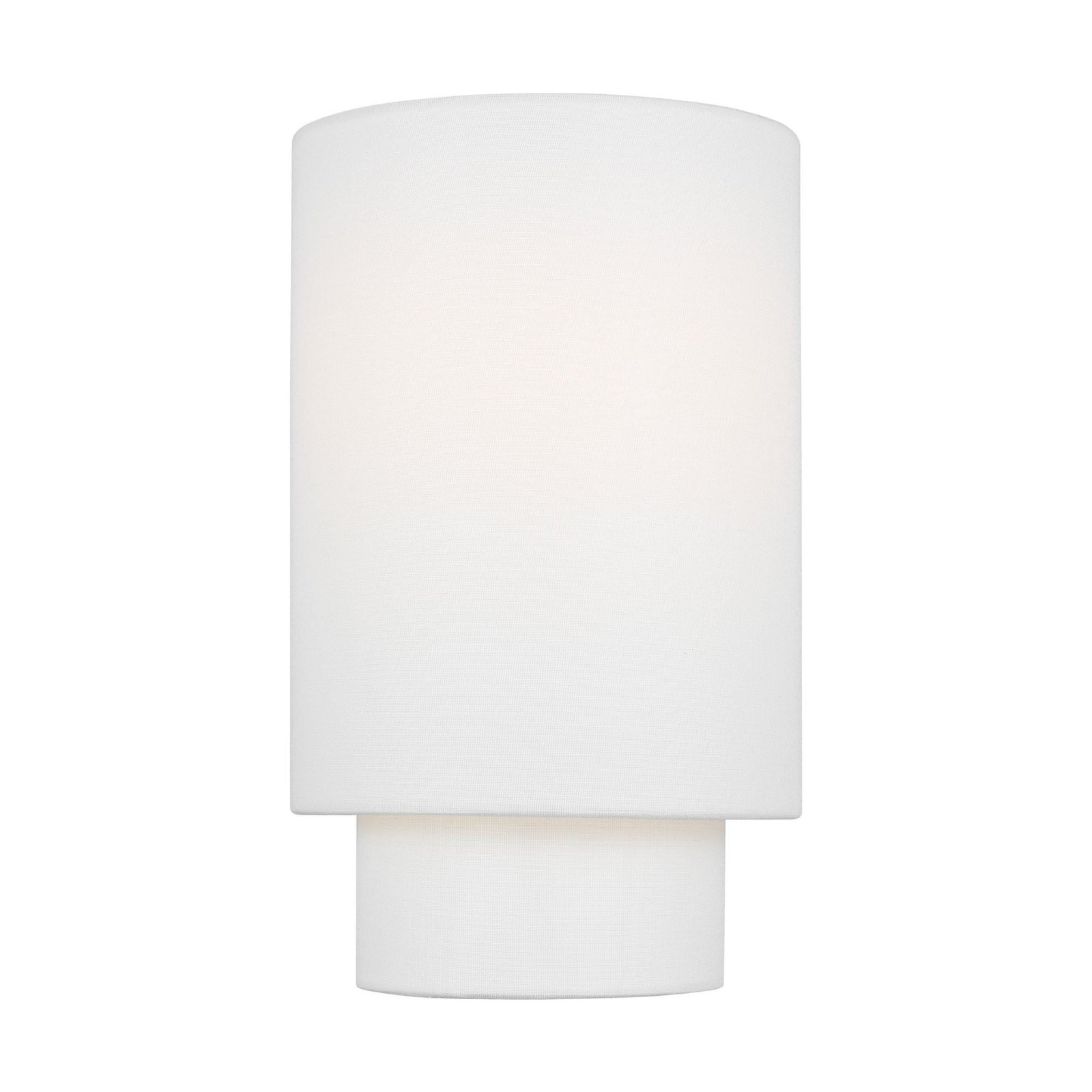 Valledoria Cylinder Linen Shade Double Light Nickel Wall Sconce
