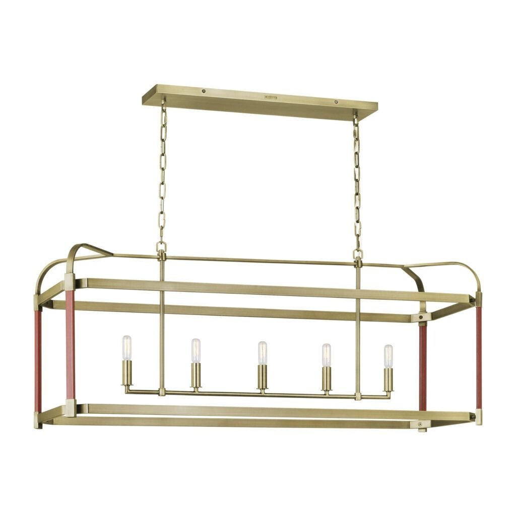 Bizerte Antiqued Brass Linear Candle Chandelier – image 3