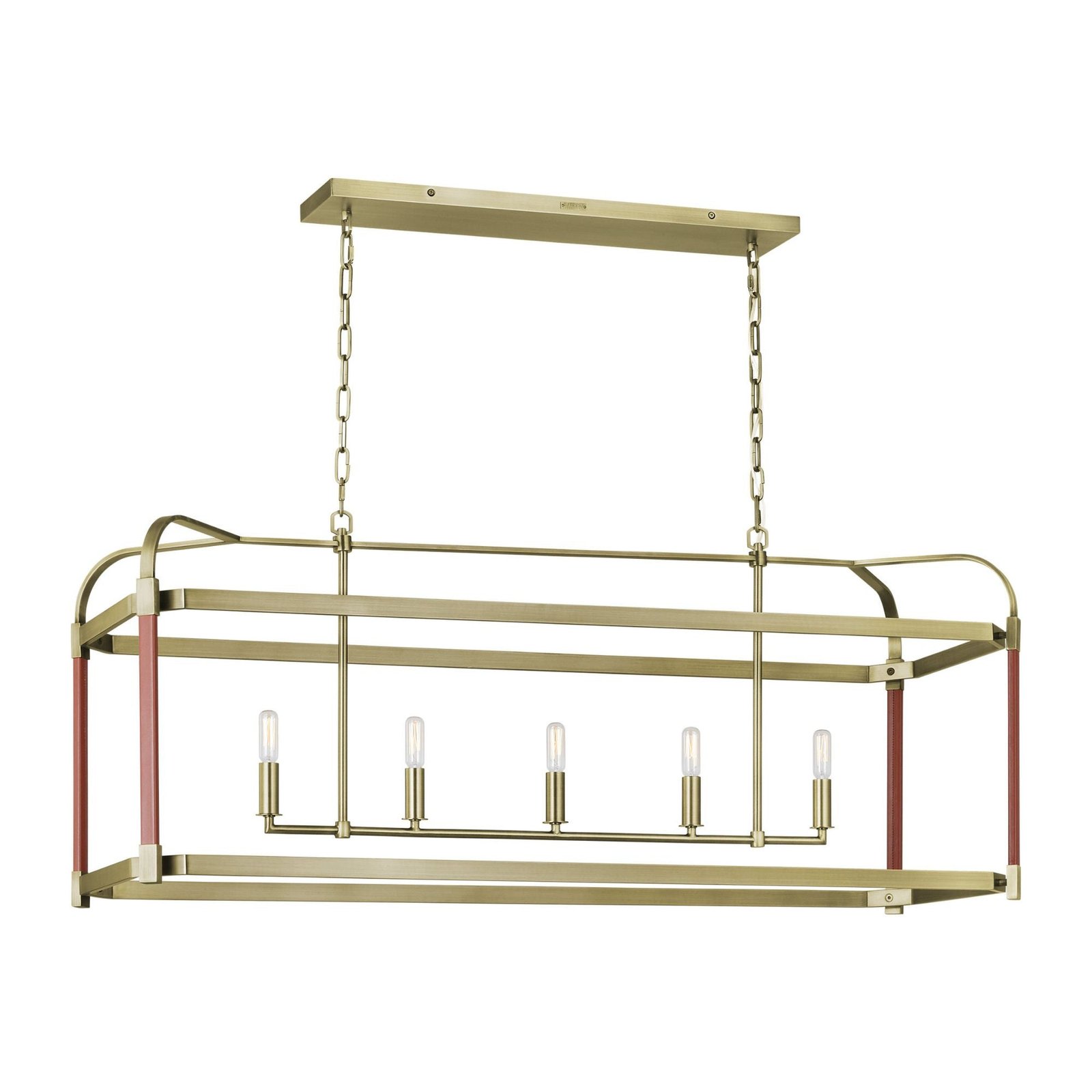 Bizerte Antiqued Brass Linear Candle Chandelier – image 3