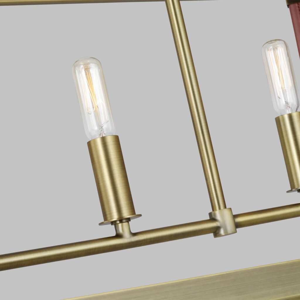 Bizerte Antiqued Brass Linear Candle Chandelier – image 2
