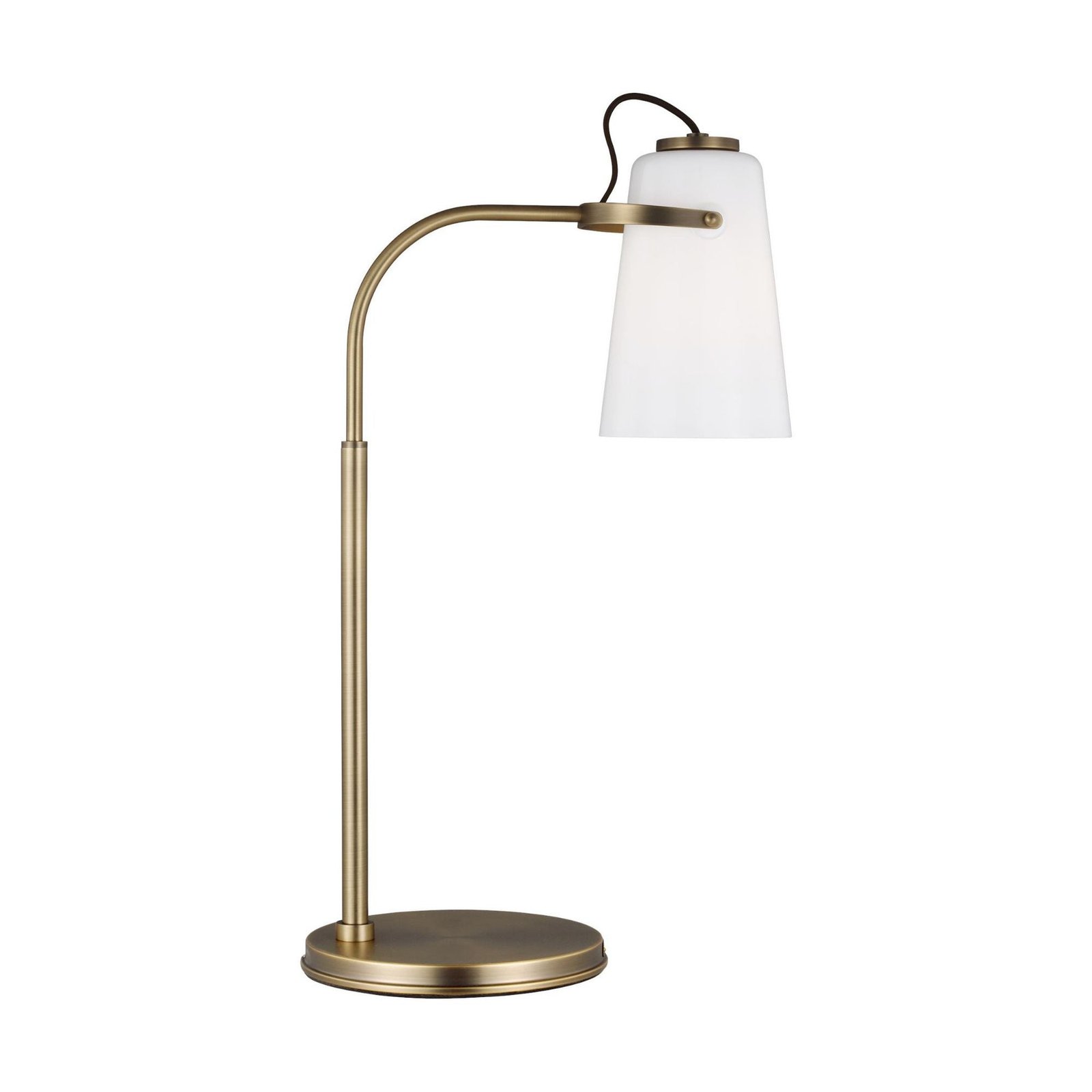 Jelsa Opal Glass Head Brass Desk Lamp