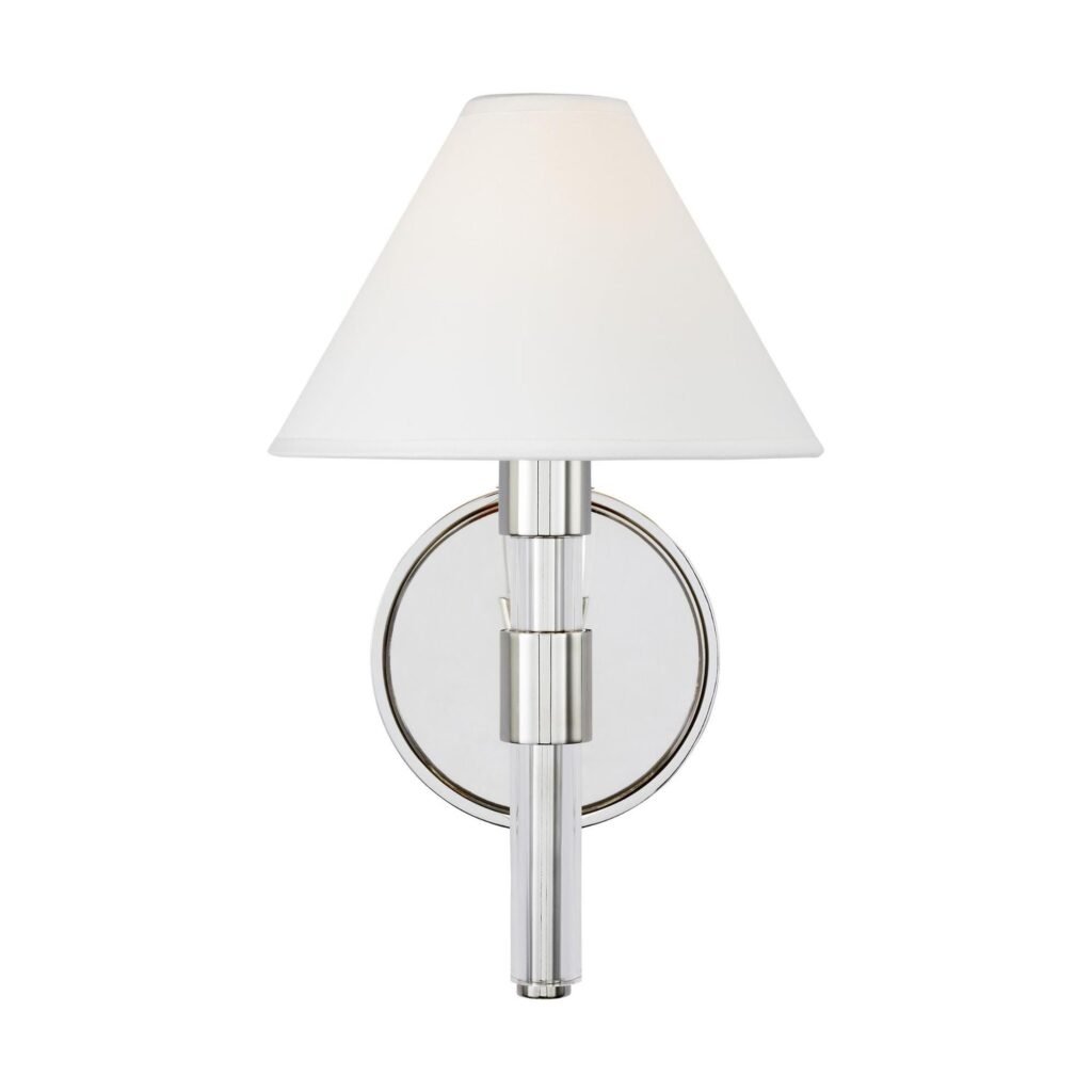 Penafiel Short Arm Shade Polished Nickel Wall Sconce