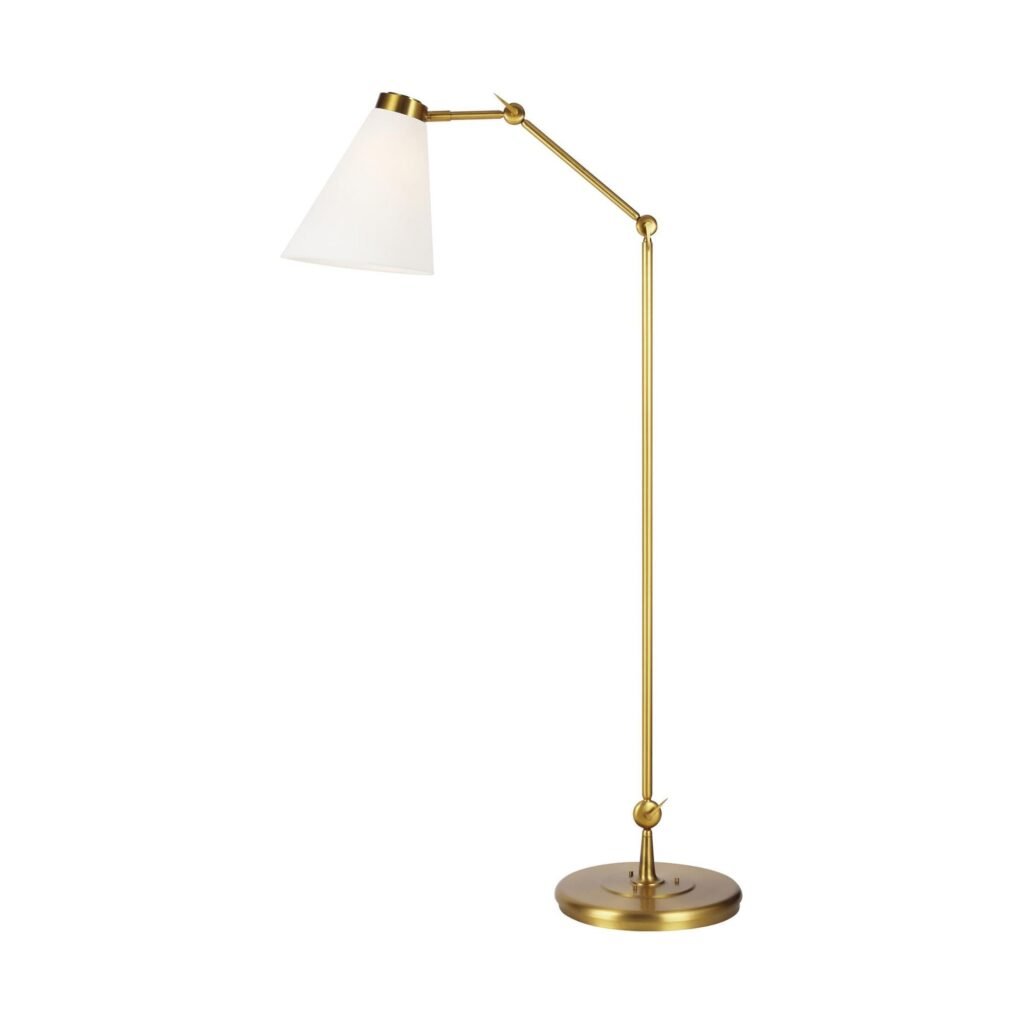 Merlara Arm Brass Desk Floor Lamp