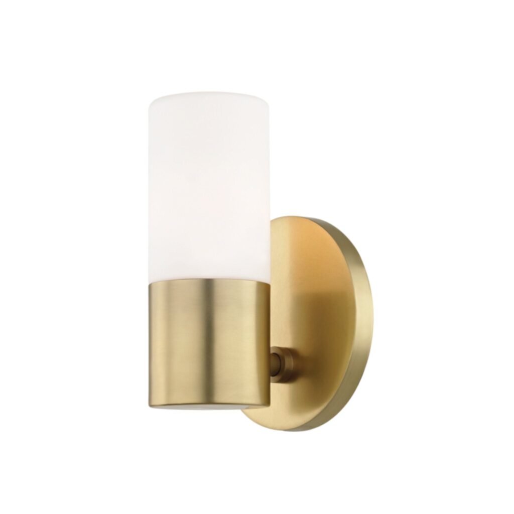 Fabro Short Cylinder Glass Round Plate Wall Sconce