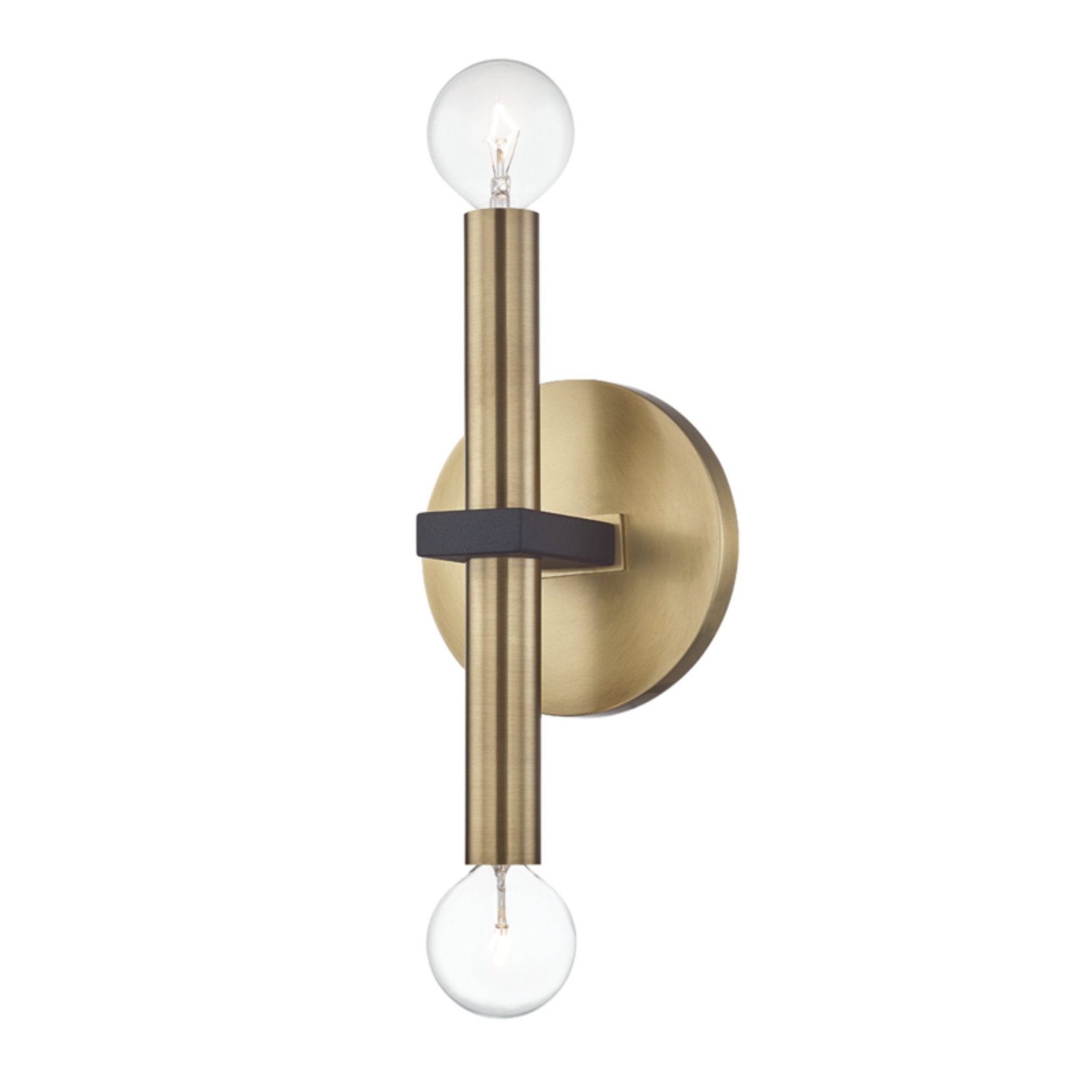 Platanias Up Down Open Bulb Brass Wall Sconce