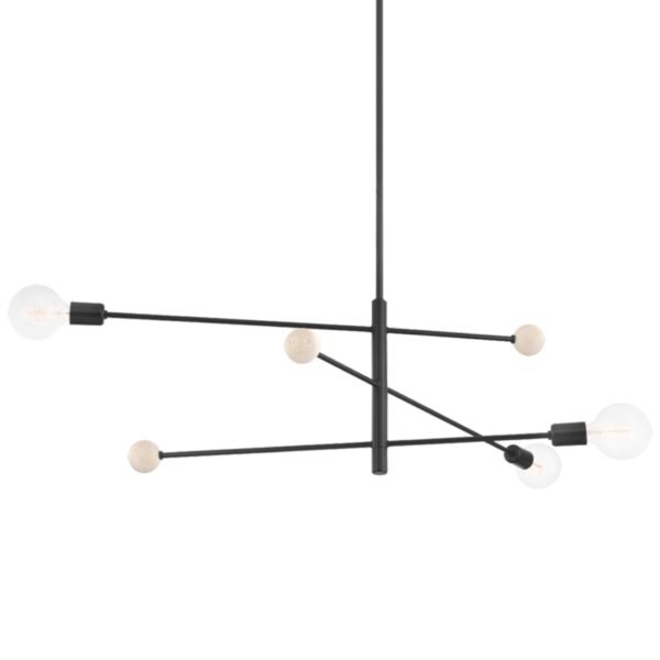 Skotina Black Linear Open Bulb Chandelier