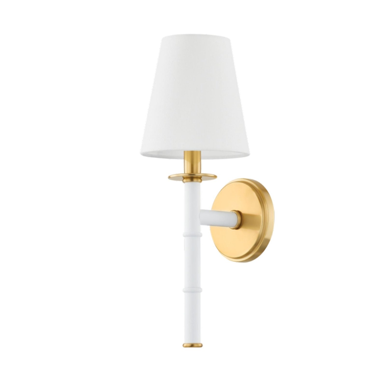 Otricoli Slim Column Linen Shade Brass Wall Sconce