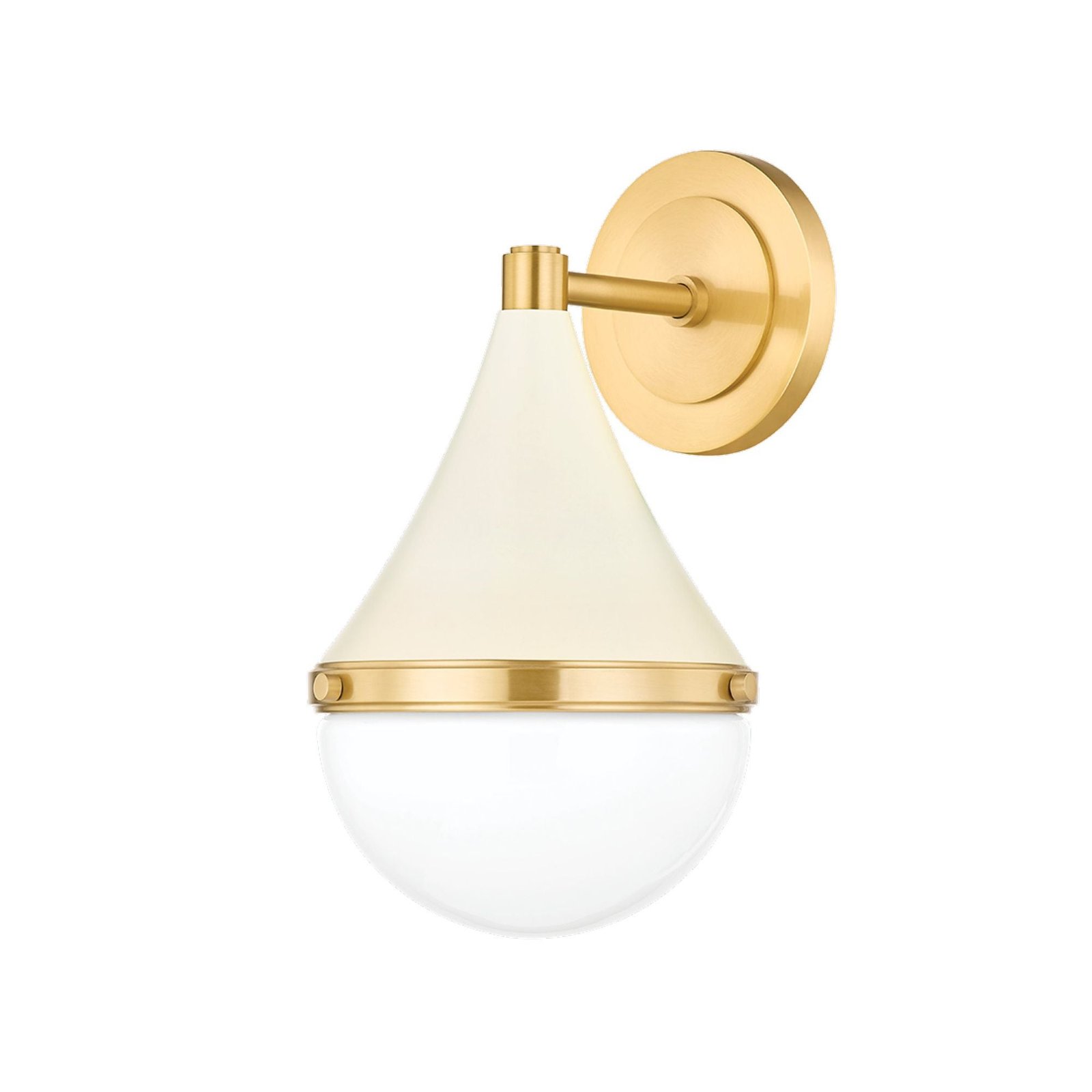Episkopi Cream Conical Head Opal Glass Wall Sconce