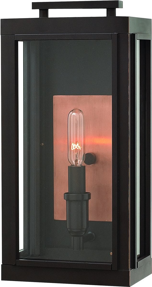 Elafonisi Rectangular Clear Glass Bronze Outdoor Wall Light