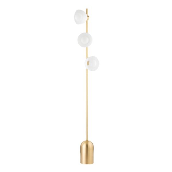 Kypseli Three Head Vertical Brass Floor Lamp