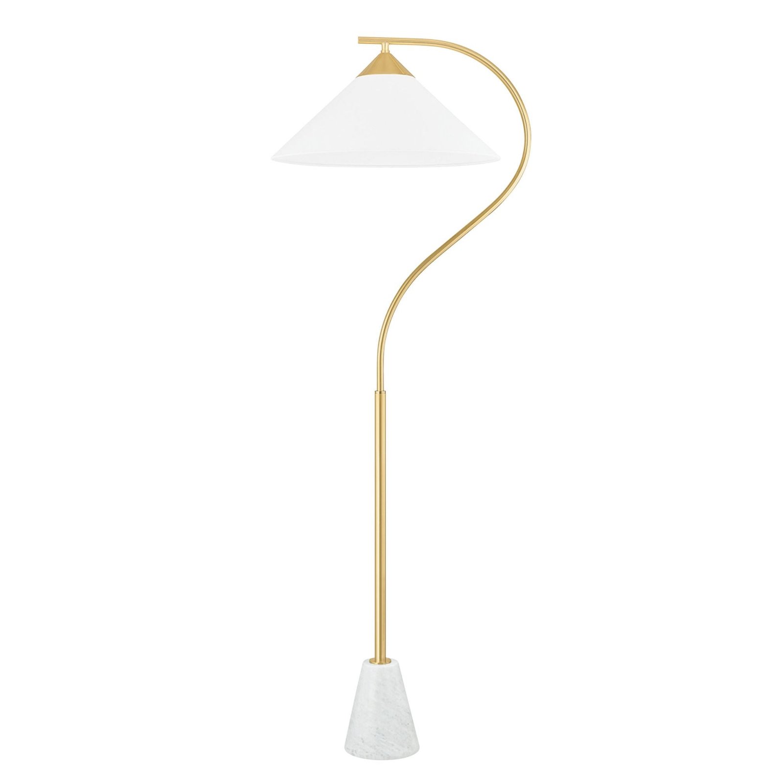 Alykes Curved Arm White Hood Floor Lamp