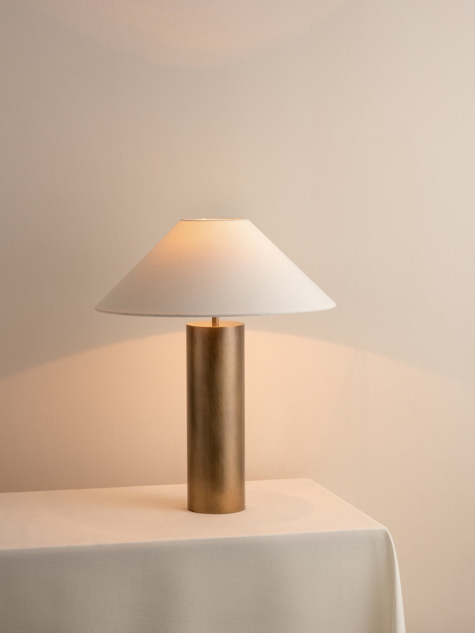 Lumbarda Antiqued Brass Empire Shade Table Lamp – image 3