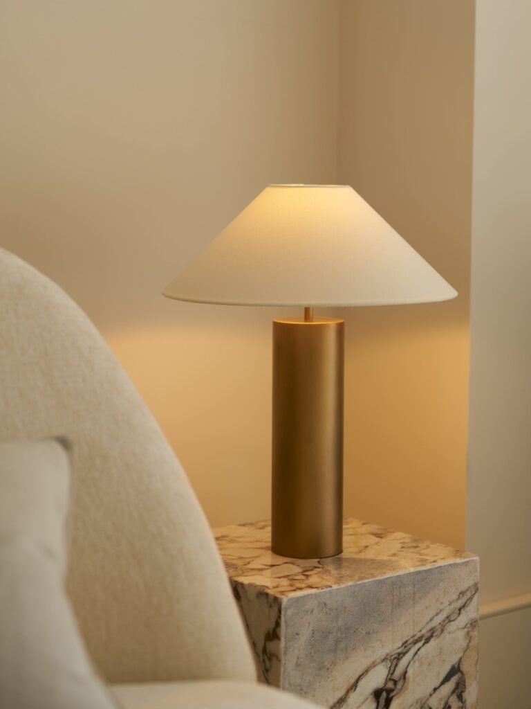 Lumbarda Antiqued Brass Empire Shade Table Lamp – image 2