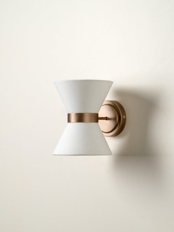 Bragança Hourglass Shade Double Directional Brass Wall Sconce